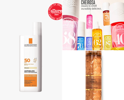Beauty products cover photo collage