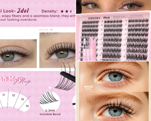 Lash clusters cover photo collage