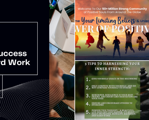 Here are some examples of motivational/inspirational content cover photo collage
