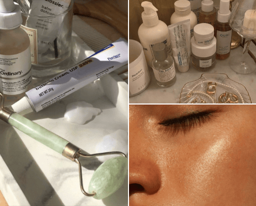 Products for oily skin cover photo collage