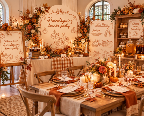 A Cozy Friendsgiving at Home 🤎 cover photo collage
