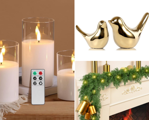 What I’d Use to Style Your Holiday Mantel cover photo collage