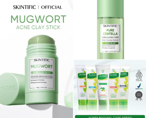 Skincare Untuk Kulit Berjerawat cover photo collage