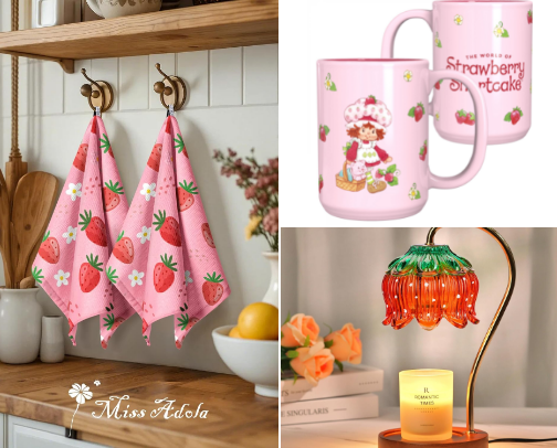 A Berry Cute Kitchen 🍓 Strawberry Shortcake Decor, Dishes & Accessories cover photo collage
