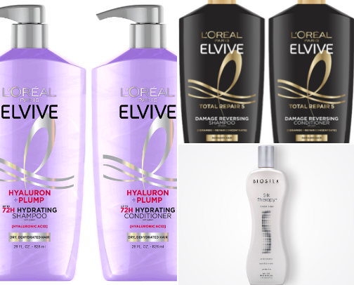 Products that helped my hair get silky & sleek ✨ cover photo collage