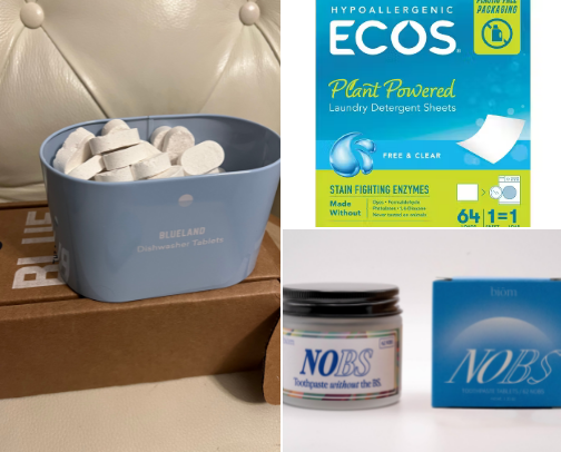 Household Products you will find in my “lower toxic” household cover photo collage