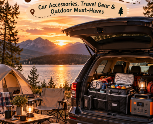 Road Trip & Camping Essentials: Car Accessories, Travel Gear & Outdoor Must-Haves 🚗🏕️ cover photo collage