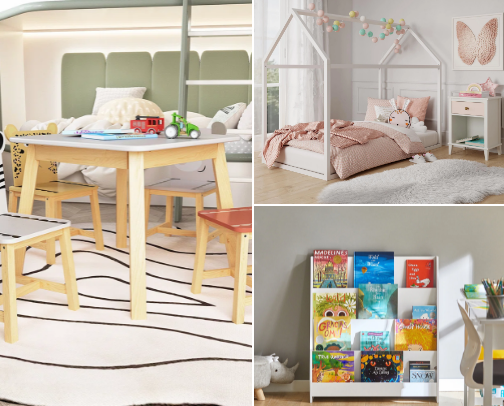 Ideas&Products to Organize and Decorate Kid's Spaces. cover photo collage