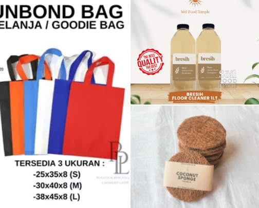 Produk Rumah Tangga Tanpa Sampah Ramah Lingkungan cover photo collage