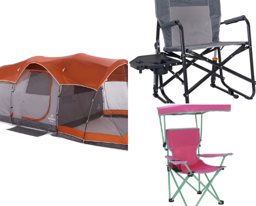 Our tent camping packing list cover photo collage