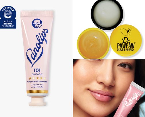 Winter lip care cover photo collage