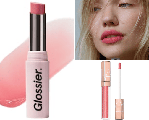Lipsticks, glosses, lip liners cover photo collage