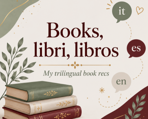 Books, libri, libros - My trilingual book recs cover photo collage