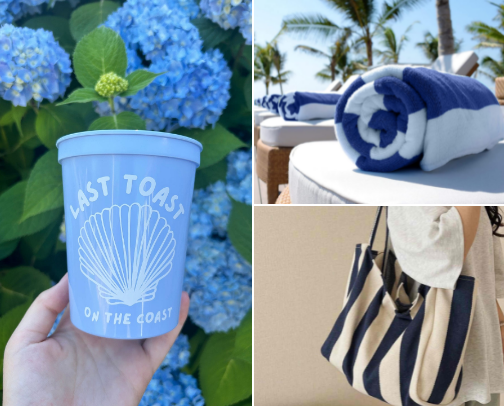 The Ultimate Beach Bachelorette Bags For A Last Toast On The Coast or Seashells And Wedding Bells Bachelorette cover photo collage