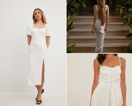 WHITE DRESSES cover photo collage