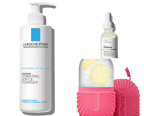 AM skincare routine that keeps my dry skin hydrated ✨ cover photo collage