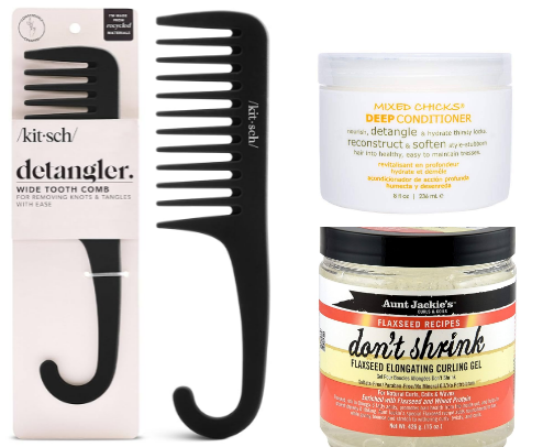 Healthy curly hair cover photo collage