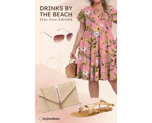 Plus Size UK Style: Casual Drinks By The Beach OOTD cover photo collage