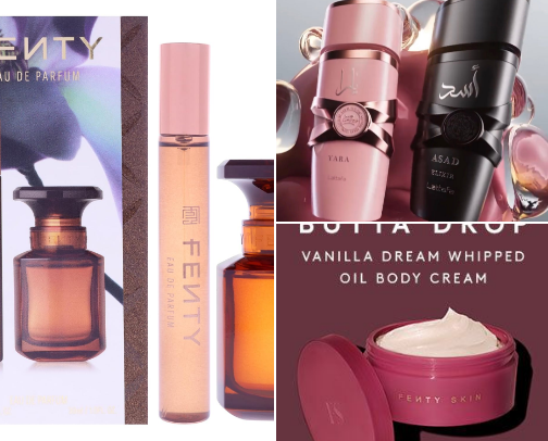AT AMAZON FENTY BEAUTY EAU de PARFUME and so many more... cover photo collage
