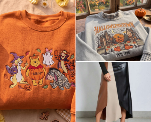 Autumn clothes cover photo collage