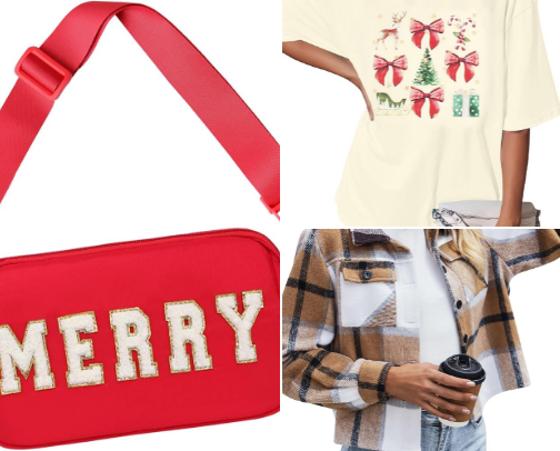 Winter holiday clothing and accessories cover photo collage