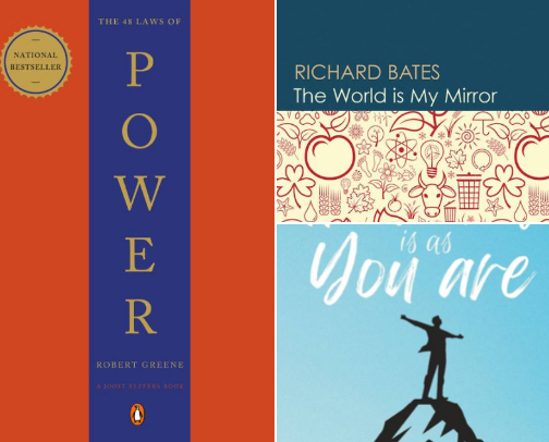 My favorite book recs that helped me with self improvement & a little romance cover photo collage