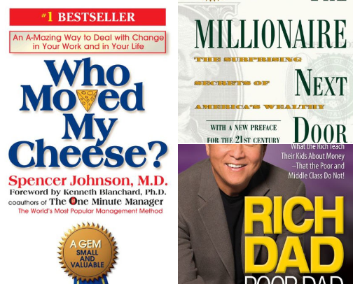 Motivational Books to keep you on track. cover photo collage
