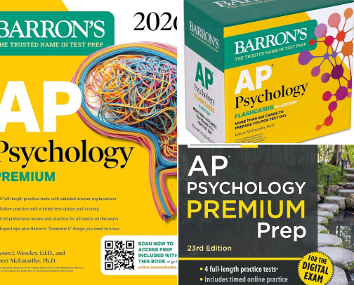 Read Now - AP Psychology Premium, 2026: Prep Book with 3 Practice Tests + Comprehensive Review + Online Practice (Barron's AP Prep) resources cover photo collage