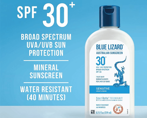 Blue lizard sun screen cover photo collage