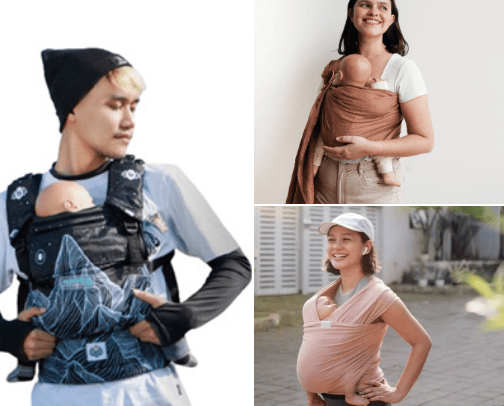 Baby Carrier and car seat cover photo collage