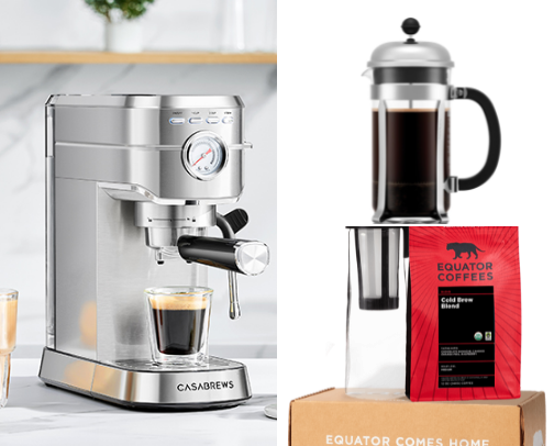 Anytime Coffee: The Remedy to Smiles in Seconds cover photo collage