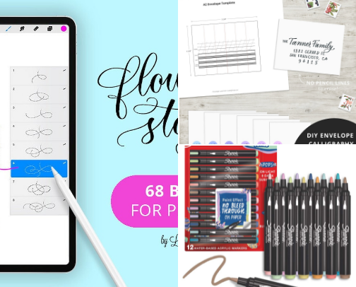 Arts & Crafts🎨 + Calligraphy cover photo collage