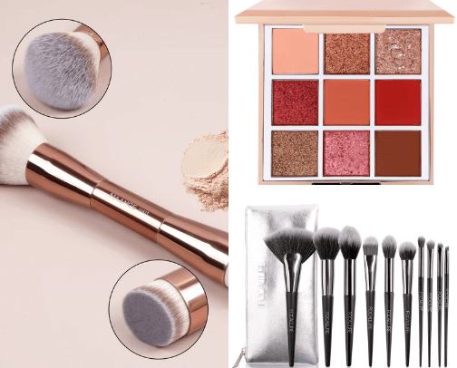 makeup accessories cover photo collage