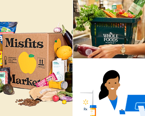 Online Grocery Store and Pharmacy cover photo collage