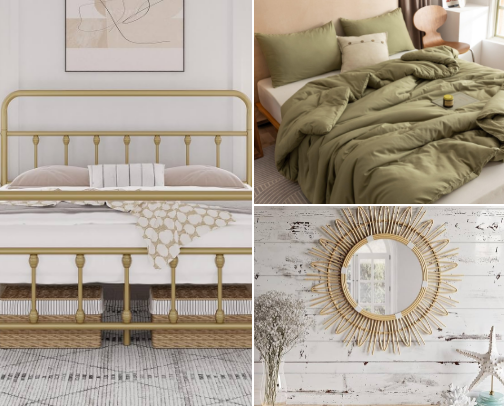 Boho bedroom cover photo collage