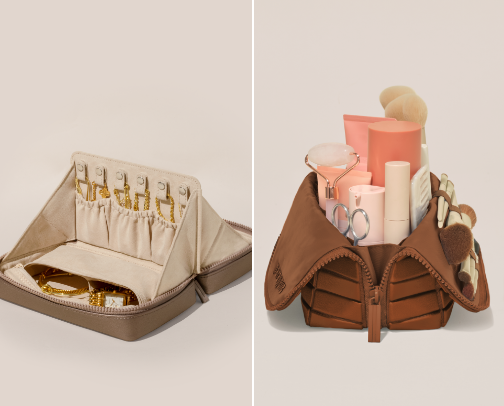 Useful travel items cover photo collage