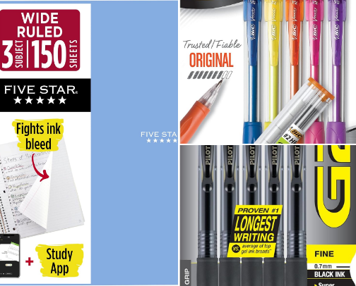 College necessities cover photo collage
