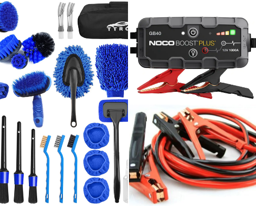 Car essentials for girlies😭 cover photo collage