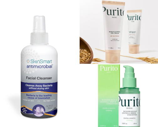 best skincare for sensitive & acne prone skin cover photo collage