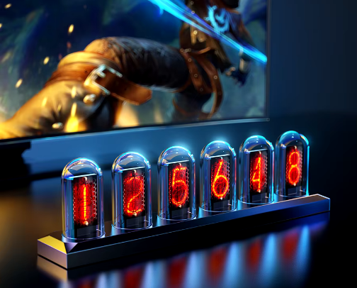 Clock LED Glows IPS Color Screen cover photo collage