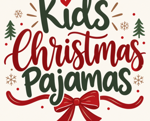 Kid's Christmas pajamas cover photo collage