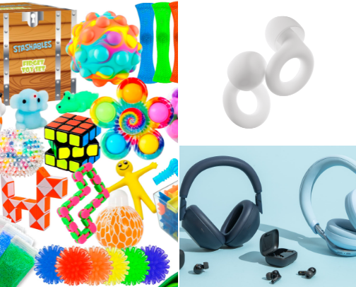 neurodivergent friendly items cover photo collage