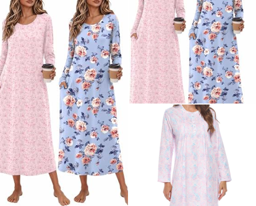 Floral Flannel Nightgowns cover photo collage