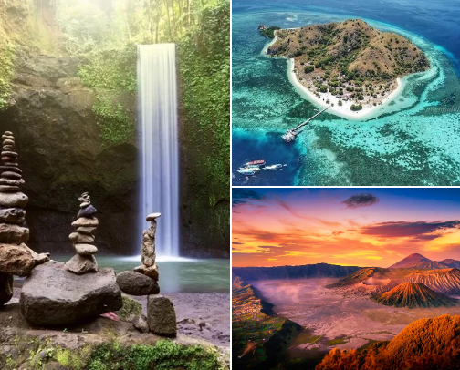 🌋🏝️ 5 Exotic Nature Escapes in Indonesia You Must Experience! 🌴 cover photo collage