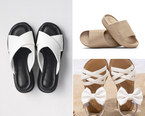Men/women and kids sandals cover photo collage