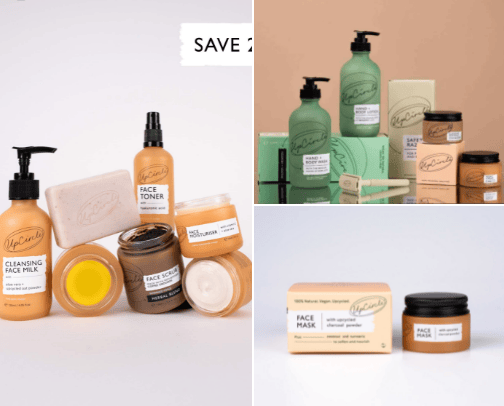UpCircle skincare cover photo collage