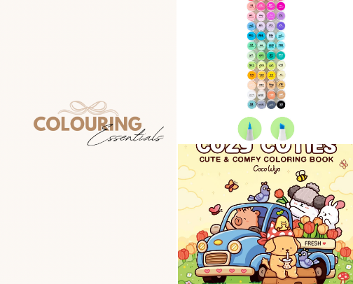 Colouring cuties 🎀 cover photo collage