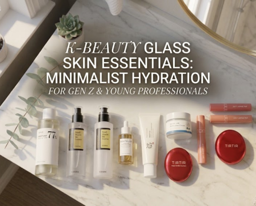 K-Beauty Glass Skin Essentials: Minimalist Hydration for Gen Z & Young Professionals cover photo collage