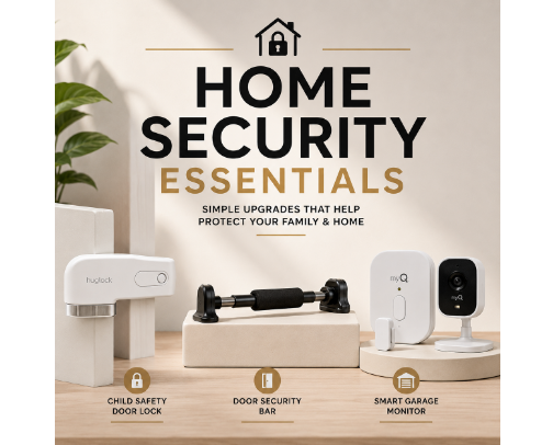 🔒 Home Security Essentials (Simple Upgrades That Help Protect Your Family & Home) cover photo collage
