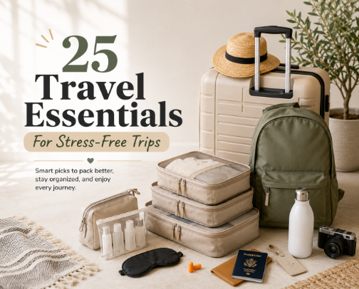 Travel Essentials for Stress-Free Trips cover photo collage